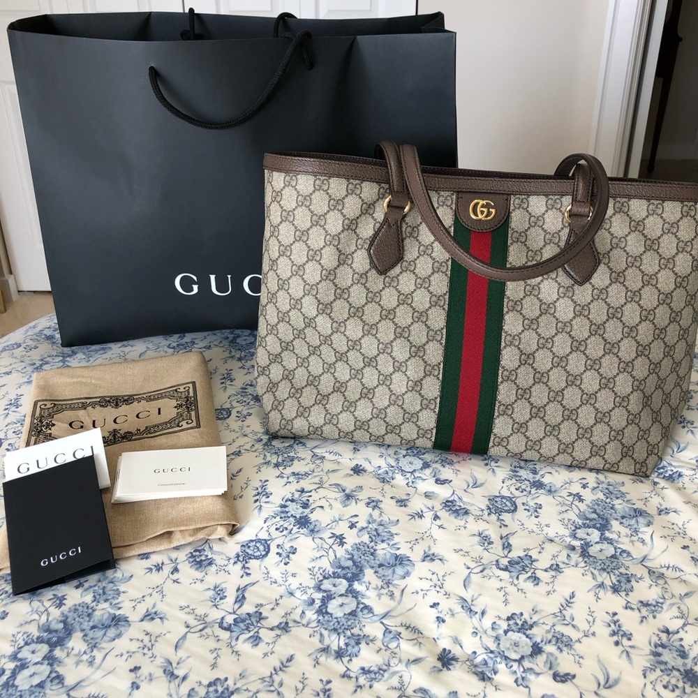 GUCCI OPHIDIA GG MEDIUM TOTE NWT